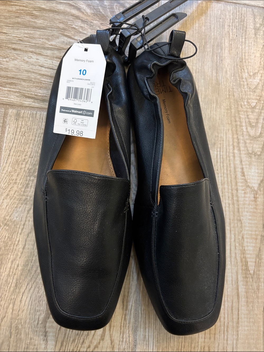 New with tag. Time and Tru Black Slip-On Memory Foam Loafers Size 10